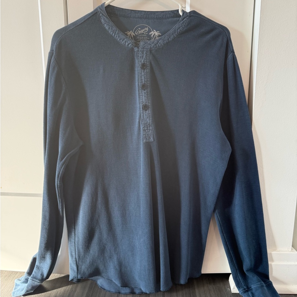 Grayers Blue Long Sleeve Henley Tee